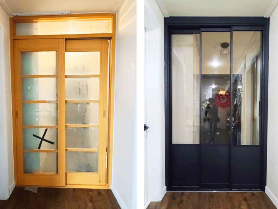 중문 교체 시공 전후 1