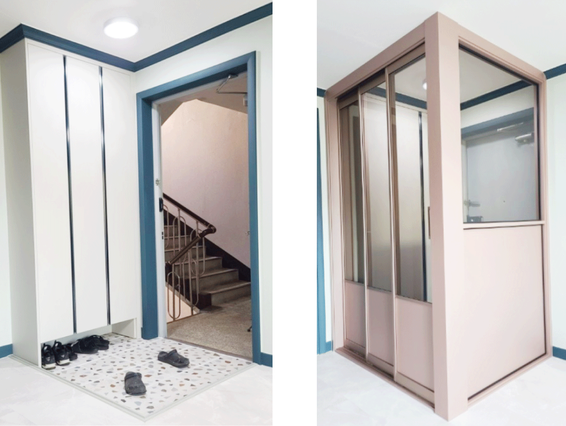 중문 교체 시공 전후 2